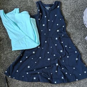 Girls dresses blue with stars and aqua